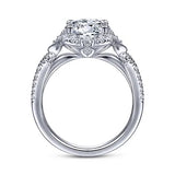 14KW Veronique Vintage Inspired Halo Diamond Engagement Ring w/ 0.37 ctw