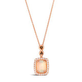 Rose Gold Opal Pendant with Chocolate and Vanilla Diamonds