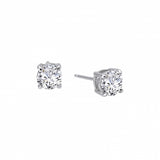 Sterling Silver 4 Prong Round CZ Studs w/ 2.0 ctw