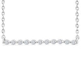Sterling Silver Petite Bar Round Cut Diamond Pendant, 0.10Carat TW
