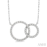 10KW Interlocking Twin Circles Diamond Necklace, 0.08 Carat tw