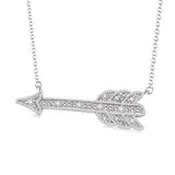 Sterling Silver Arrow Diamond Fashion Pendant w/ 0.05 ctw