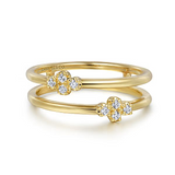 14K Yellow Gold Diamond Stackable Ring, 0.08Carat TW