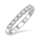 14KW .35 ctw 7 Stones Round Cut Diamond Wedding Band  Size 7