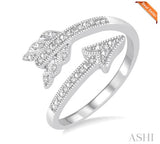 Sterling Silver Diamond Arrow Ring, 0.07 Carat TW