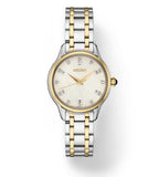 Stainless Steel Two Tone Watch w/ White Dial