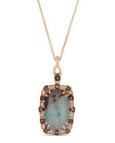 14KR Aquaprase & Diamond Pendant w/ 6.00 ct Aquaprase & 0.24 ctw Dia.