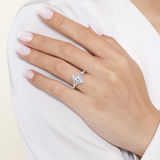 14K White Gold Marquise Cluster Engagement Ring