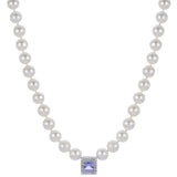 14KW Freshwater Pearl, Tanzanite, & Diamond Pearl Strand w/ 0.12 ctw Dia.