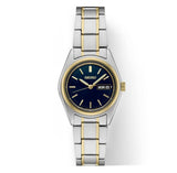 Stainless Steel Two Tone Watch with Black Dial