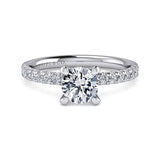 14KW Diamond Round Solitare Engagement Ring w/ 0.32 ctw