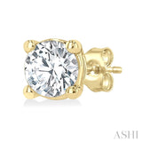 1/3 Ctw Round Cut Diamond Stud Earrings in 14K Yellow Gold