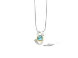 Sterling Silver Sky Blue Topaz Pendant w/ 14KGP