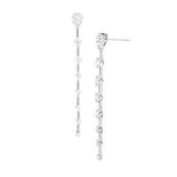 18K White Gold Diamond Pear Bar Flexi Drop Earrings w/ 0.90 ctw