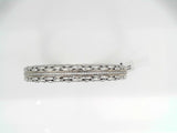 Sterling Silver Diamond Bangle with Yellow Gold Accents