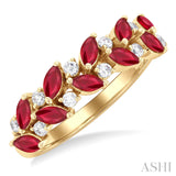 Yellow Gold Ruby and Diamond Ring