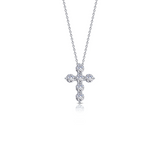 Sterling Silver Chunky Cross Pendant, 1.02 Carat CZ TW