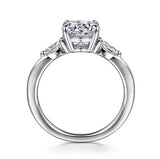 14K White Gold Semi-Mount Diamond Engagement Ring with 0.17 ct tw Accent Diamonds