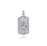 Sterling Silver Saint Christopher Dog Tag Pendant