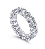 14K White Gold Oval Diamond Eternity Band, 5.50 Carats tw