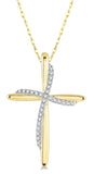 10KY Diamond Cross Pendant w/ 0.10 ctw 18" Chain