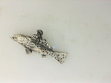 Small Sterling Silver Speckled Trout Pendant