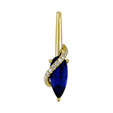 14K Yellow Gold Pendant with 1.78 Ctw LG Sapph. & 0.09 Ctw LG Diamonds