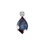 14K White Gold LG Flame Alexandrite & Diamond Pendant, 2.0 ct Alex. & 0.03 ct Dia.