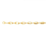 14K Yellow Gold Double Elongated Oval Link Bracelet 7.5"