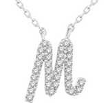 10K White Gold Diamond Initial 