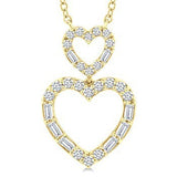 10KY Diamond Twin Heart Necklace w/ 0.30 carat tw