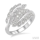 Sterling Silver Diamond Leaf Ring