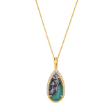 14K Honey Gold™ Le Vian® Peacock Aquaprase™ & Nude Diamonds™ Pendant