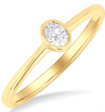 10KY Petite Bezel Set Oval Cut Diamond Fashion Ring in 10K Yellow Gold 7