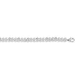 Sterling Silver .15Carat TW Diamond Puffed Heart Shape Bracelet