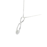 14K White Gold 0.02Carat Diamond Oval Pendant