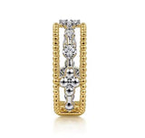 Diamond Bujukan Ring Set in White and Yellow Gold