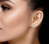 White Gold Diamond Star Petite Fashion Earrings, 0.10 Carat TW