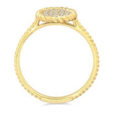 10K Yellow Gold Oval Shape Round Cut Diamond Ring,  0.20Carat TW