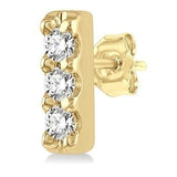 10K Yellow Gold Petite Diamond Bar Earrings, 0.07 Carat TW