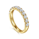 14K Yellow Gold 1Carat TW 11 Stone French Pave Diamond Wedding Band