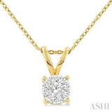 14K Yellow Gold Solitaire Lovebright Pendant with .35carat TW Diamond