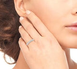White Gold 7 Stone Round Cut Diamond Wedding Band