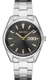Seiko -Men's Essentials Stainless Steel Quartz with Charcoal