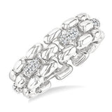 Sterling Silver Bold Panther Link Single Cut Diamond Fashion Ring, 0.10Carat TW
