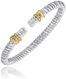 Sterling Silver/14K Yellow Gold 4MM Diamond Fashion Bracelet  .37Carat TW