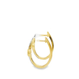14Kyg .36Ctw Diamonds Set On White Gold Prongs And Bezel Set Oval Hoop Earrings G-H/Si2-I1