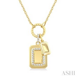 10K Yellow Gold Diamond Emerald Charm Diamond Fashion Pendant, 0.15CaratTW