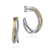 Sterling Silver/14K Yellow Gold Bujukan Hoop Earrings