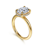 14K Yellow Gold Oval "CZ" Engagement Ring